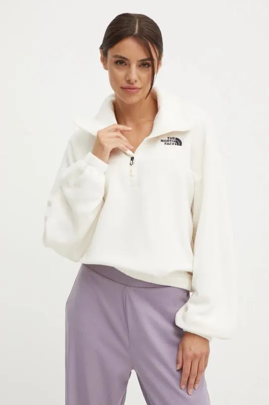 The North Face fleece sweatshirt 100 Glacier Half Zip Fleece beige color with an application NF0A89J9QLI1