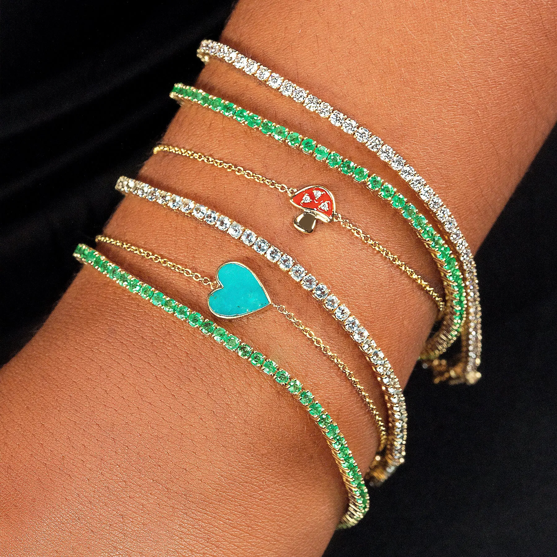 The Perfect Tennis Bracelet - Emerald / 14k Yellow Gold