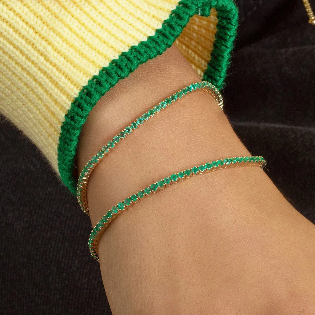 The Perfect Tennis Bracelet - Emerald / 14k Yellow Gold