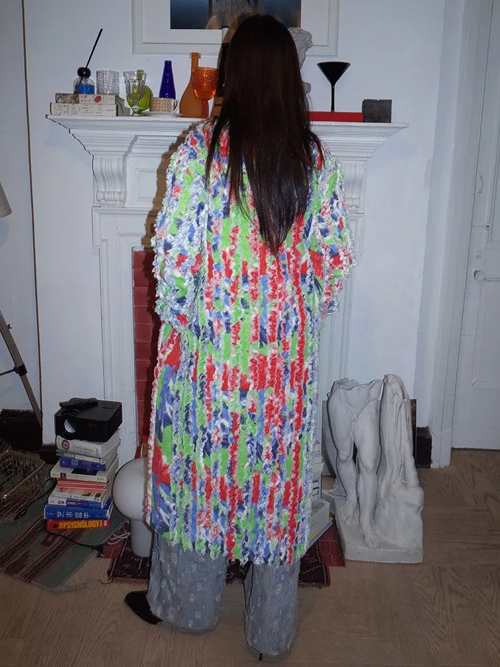 Thick Colorful Stripe V-Neck Nichi Long-Cardigan