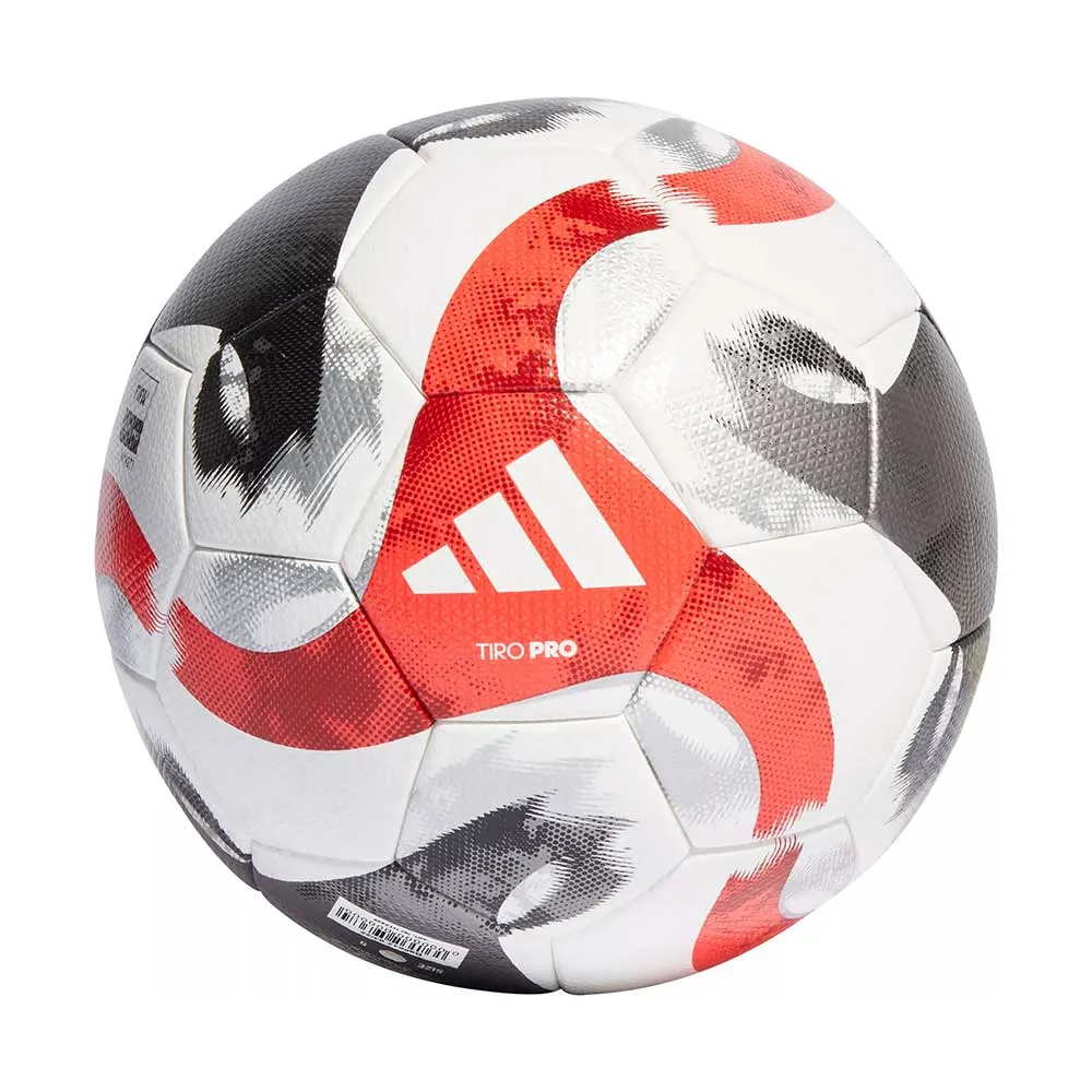 Tiro Pro Soccer Ball - White/Black/Ironmt/Powred