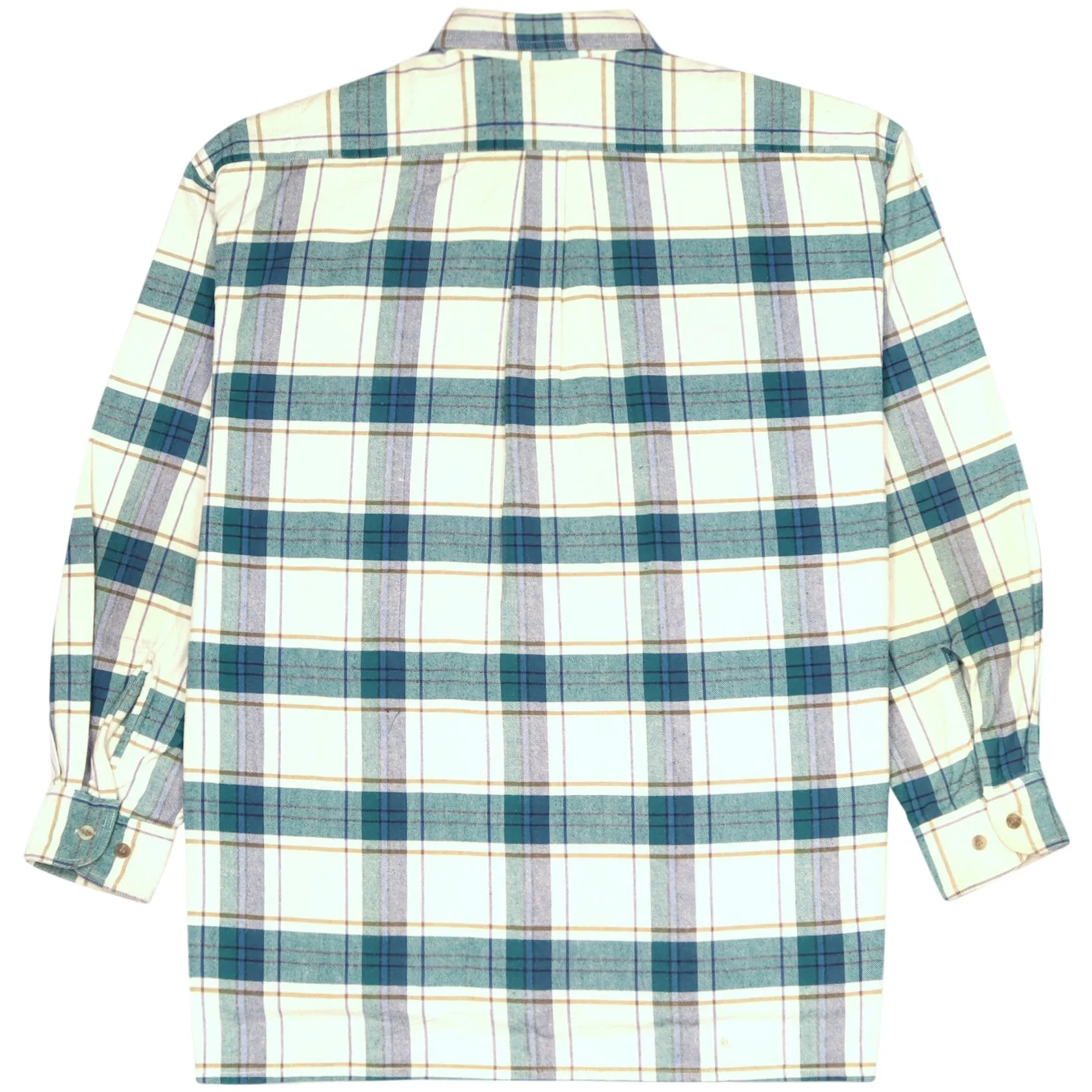 Tom Collins Checkered Flannel Shirt Blue Cream Green