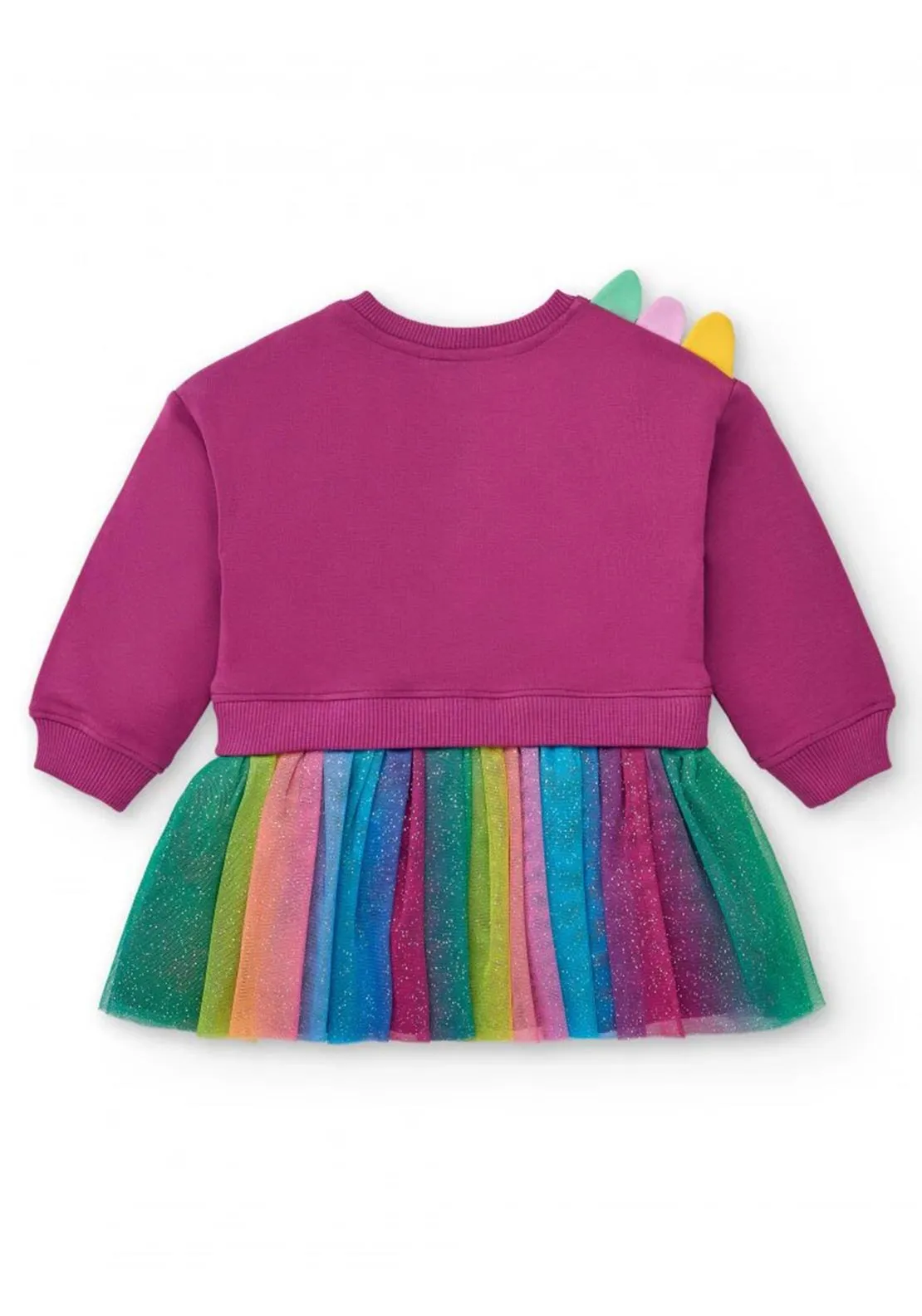 Tuc Tuc Girls Cyber Dino Sweater Dress, Purple Multi
