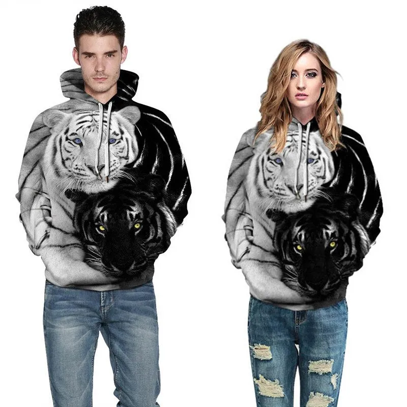 Unisex 3D Print Tiger Hoodie