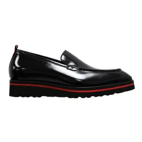 Valentino Deacon 19521 Men's Shoes Polished Calf-Skin Leather Slip-On Black Loafers (VAL1008)