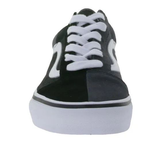 VANS Old Skool Split baskets en cuir véritable pour femmes chaussures basses à la mode VN0009QHKOU1 noir/gris