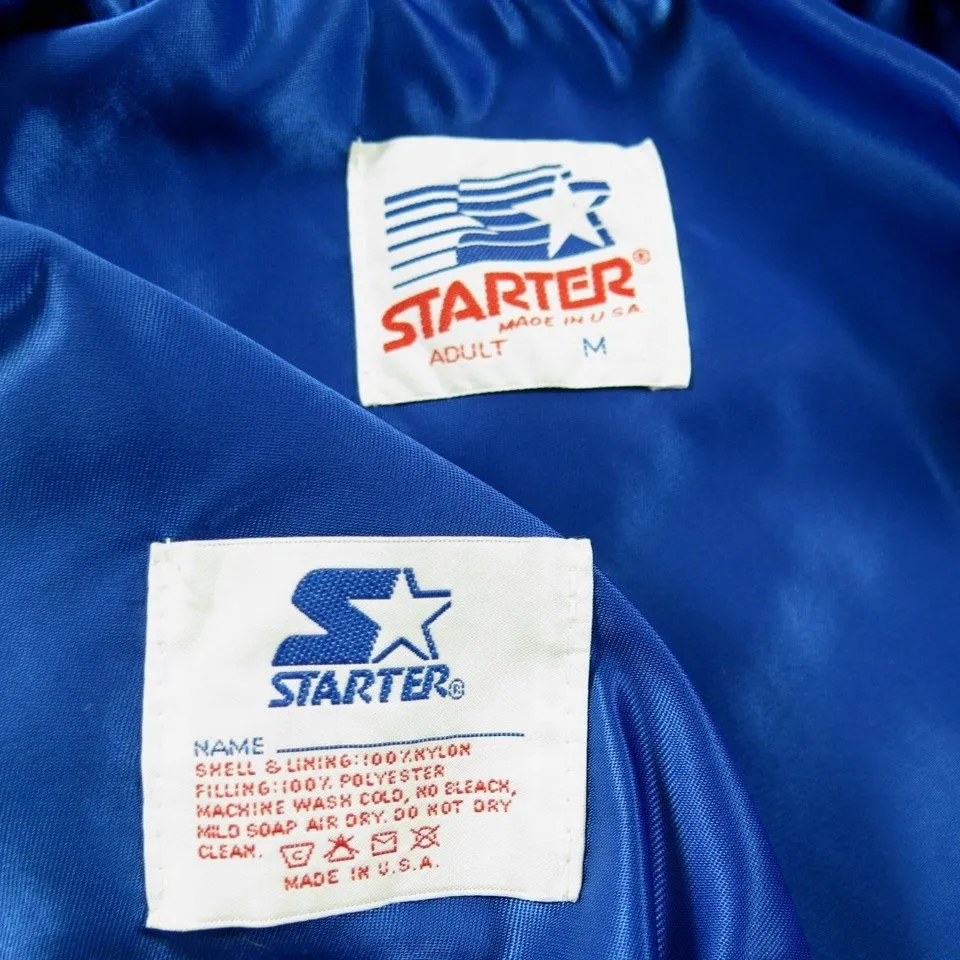 Vintage 80s Starter NBA Basketball Jacket Medium NCAA Satin USA made Old Logo