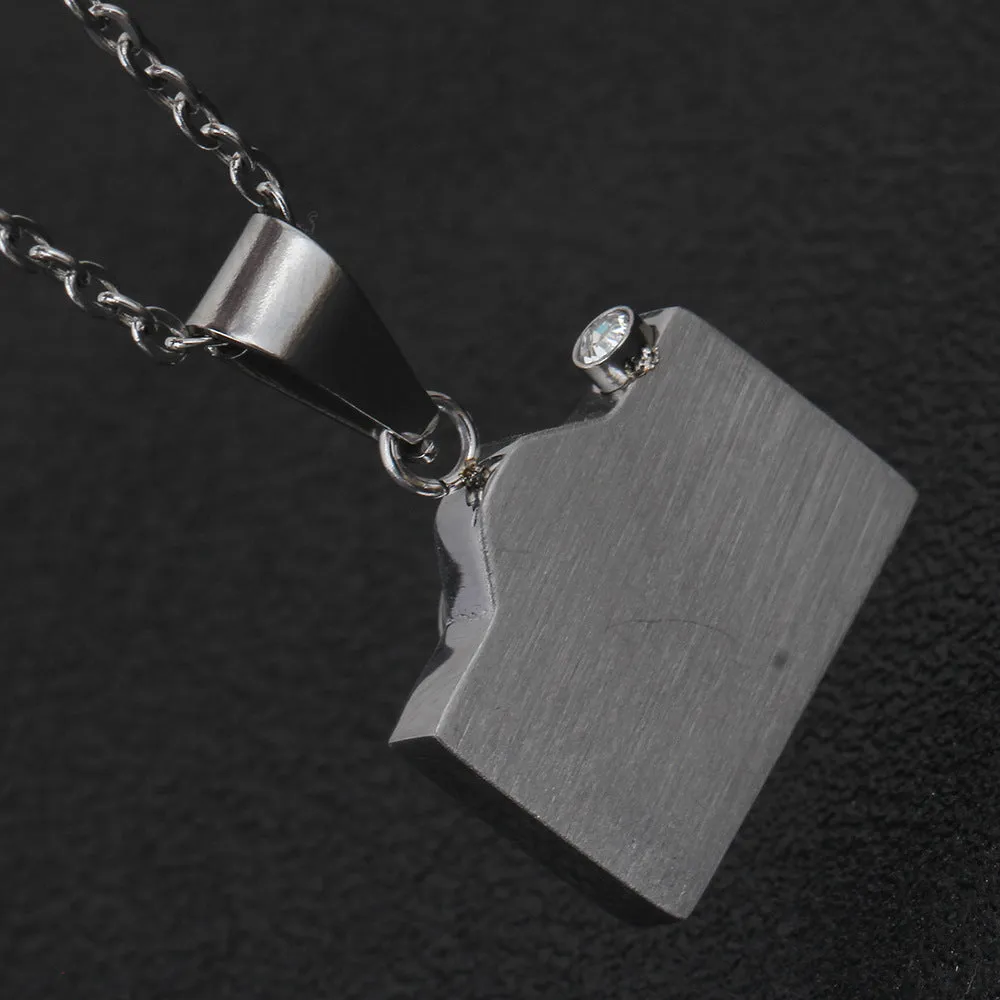Vintage Distressed Stainless Steel Drip Camera Necklace