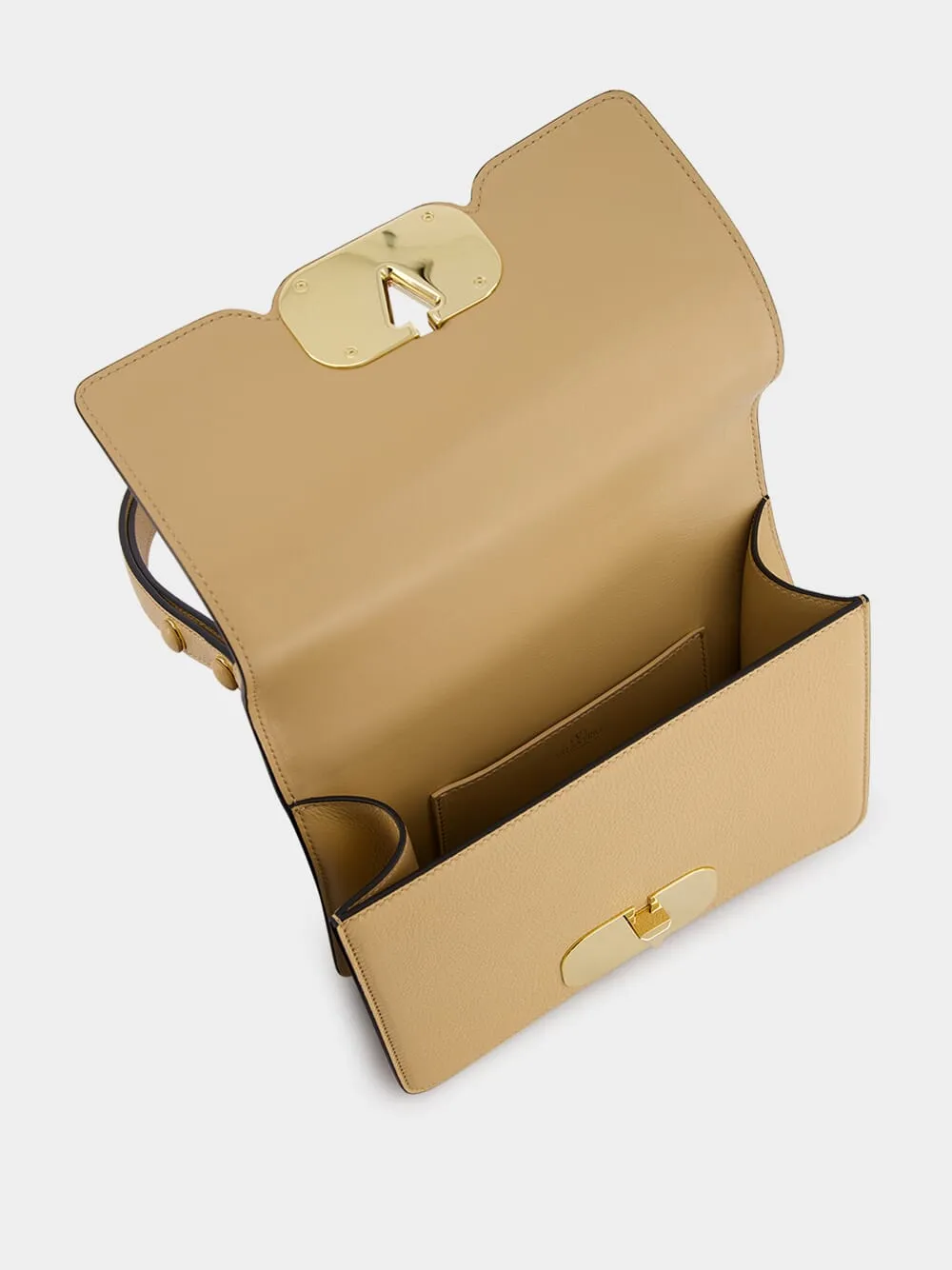 VLogo Small Grainy Calfskin Shoulder Bag