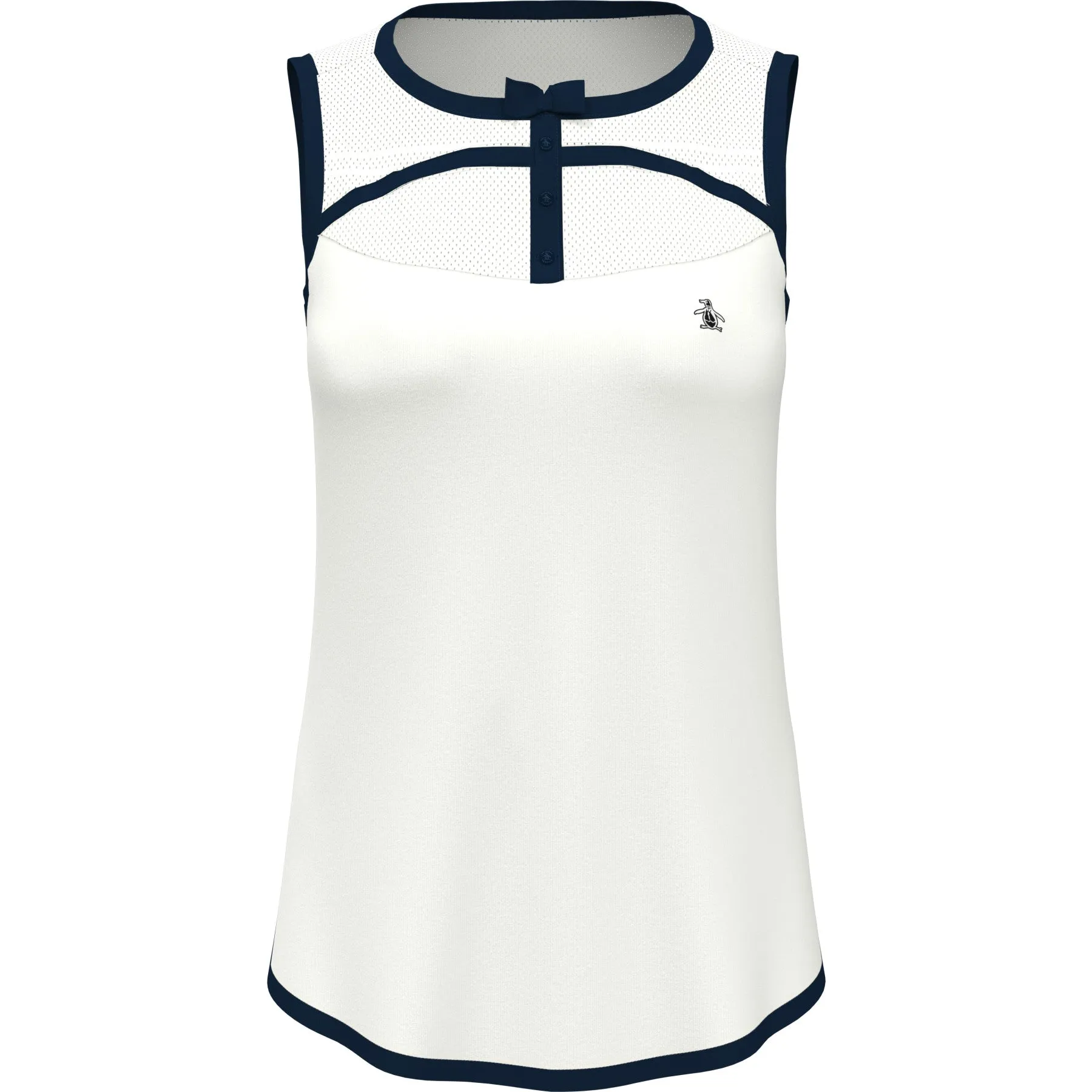 Women's Contrast Binding Bow Golf Shirt In Bright White