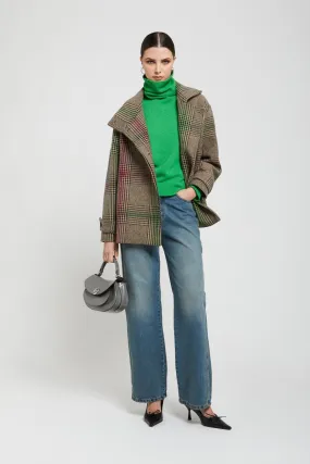 Wool-blend tartan jacket