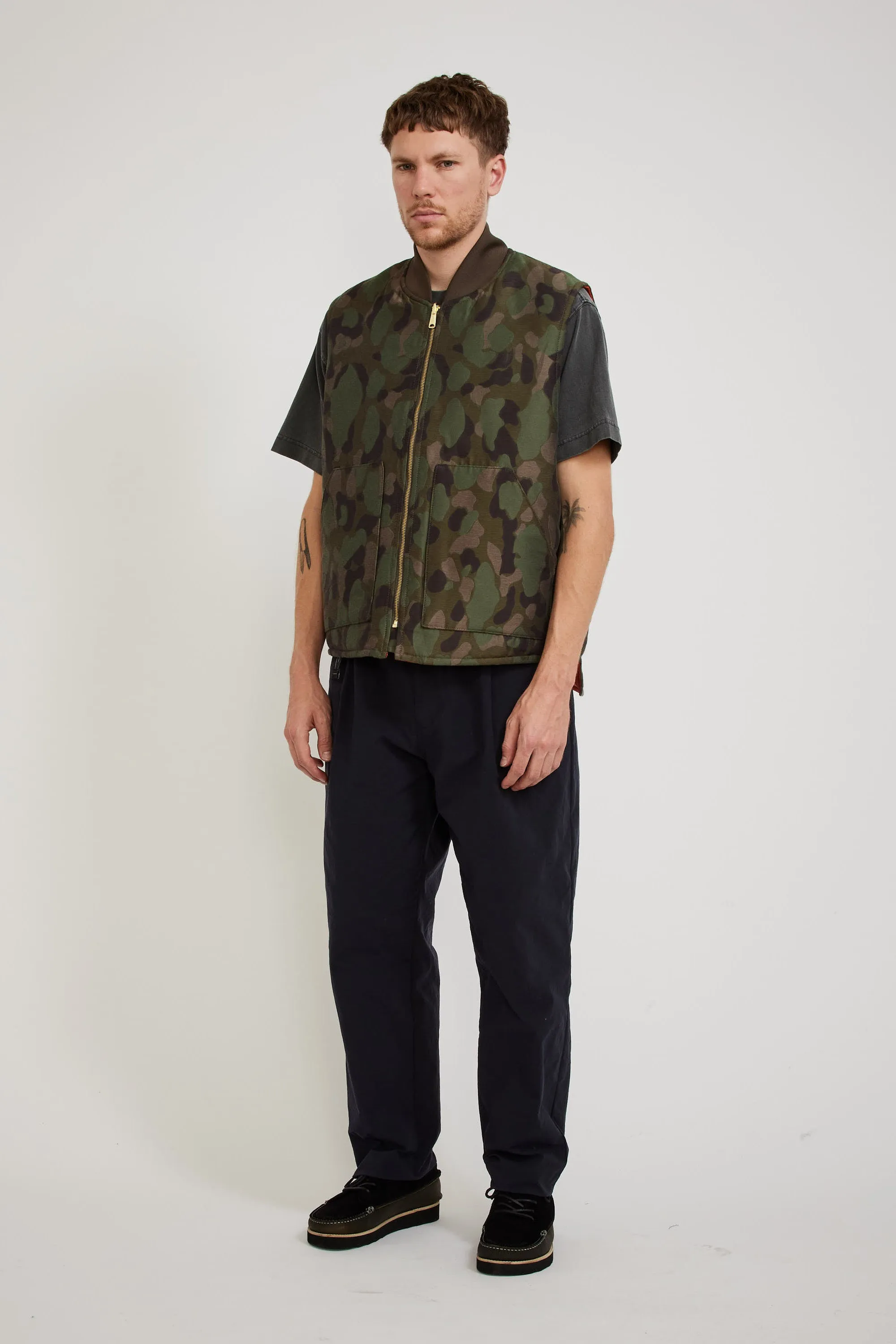 WORK Puff Vest Reversible Big Hunter Camo Jacquard Olive Camo/Orange